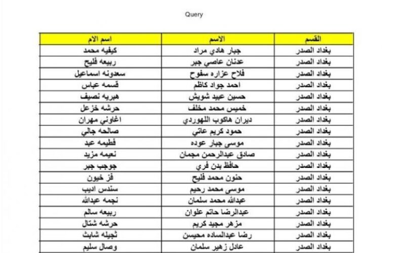 الاستعلام عن كشوفات أسماء المشمولين فى الرعاية الاجتماعية بالعراق 2024